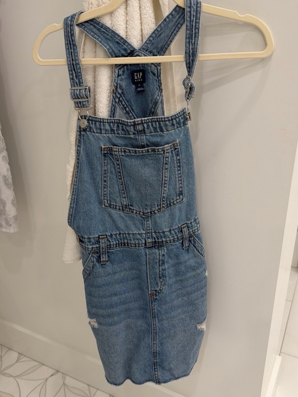 GAP Women's Denim Overall Dress - Blue